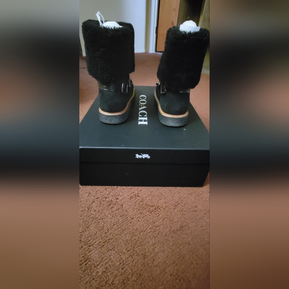 COACH Shearling Moto Boots - Picture 2 of 16